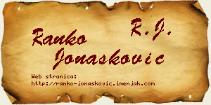 Ranko Jonašković vizit kartica